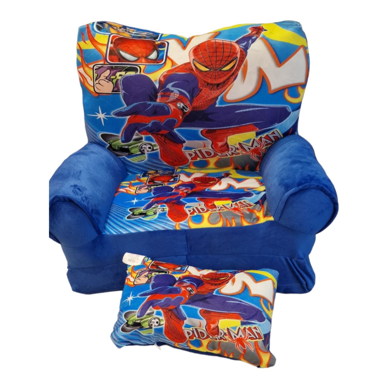 Fotoliu Spiderman cu imprimeu cu 2 placi, Extensibil la 80 cm - 1 | YEO