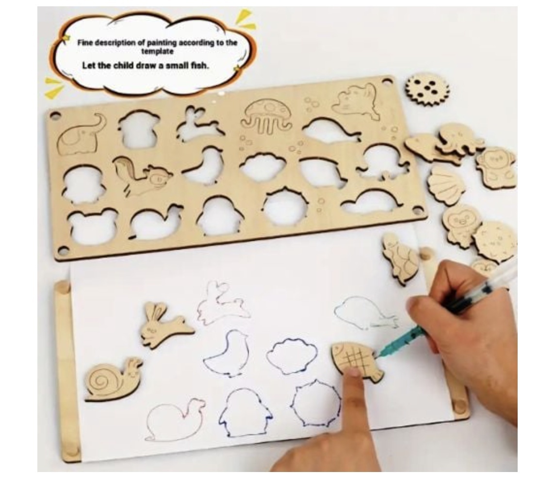 Joc Montessori Sabloane pentru Desen, din lemn - 2 | YEO
