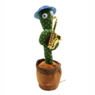 Jucarie interactiva Cactusul dansator cu trompeta - danseaza, canta, imita, repeta din material textil