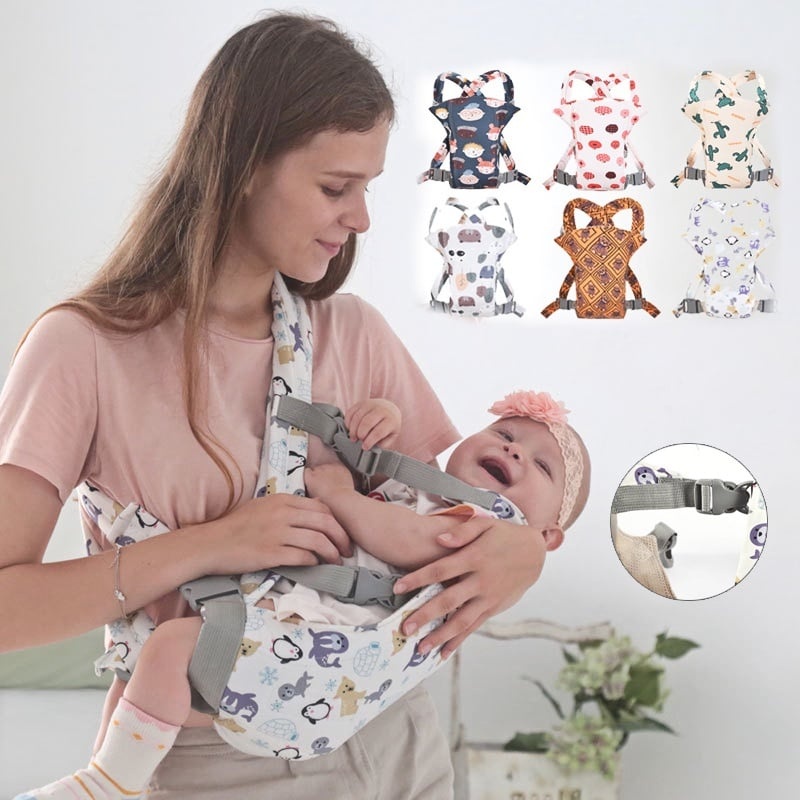 Marsupiu ergonomic din bumbac, pentru bebelusi, Frunze si Ursuleti, gri - 3 | YEO