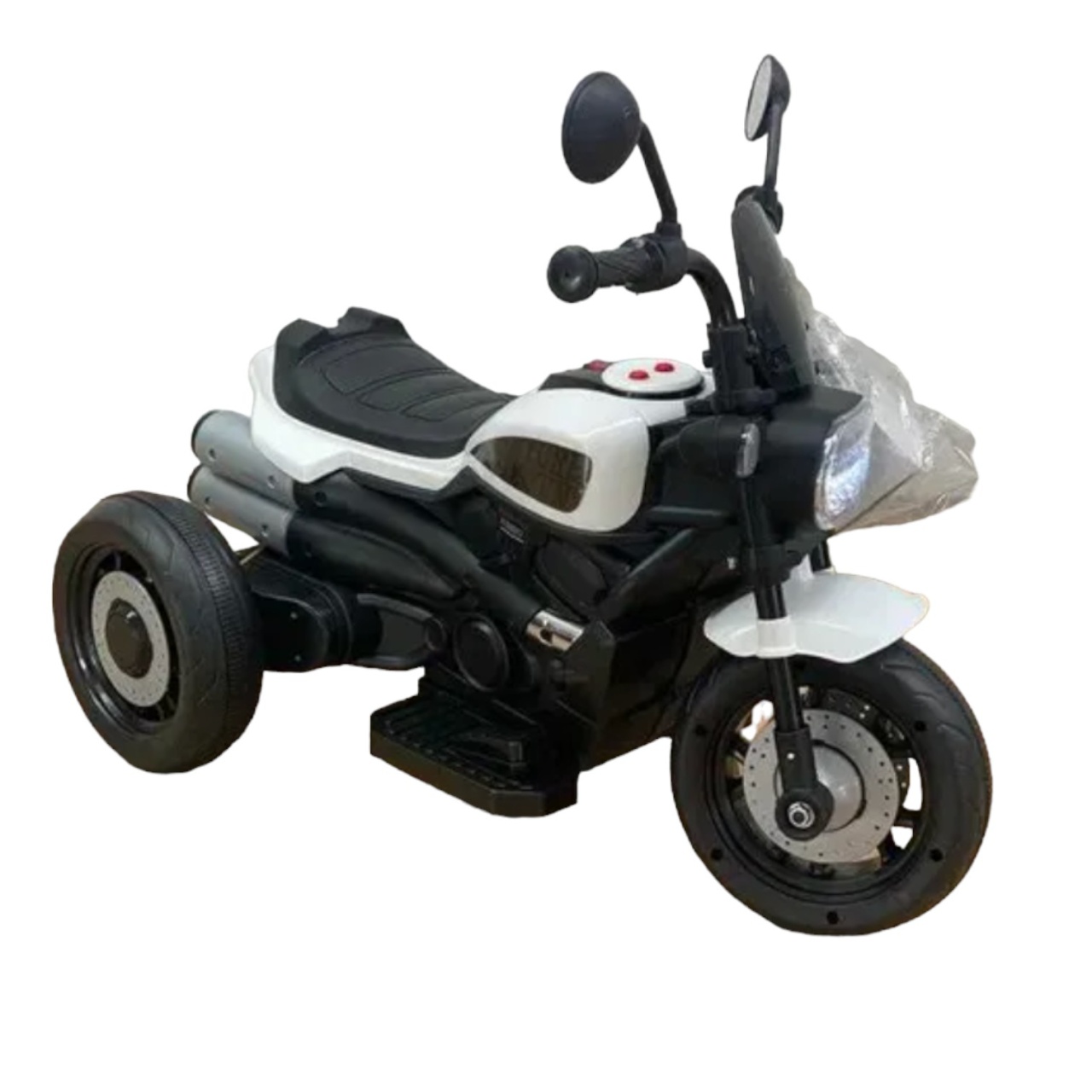 Motocicleta electrica copii 618W, acumulator 6V, 1 motor, cu sunete si lumini, alb - 1 | YEO