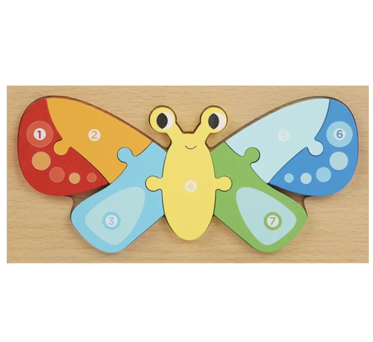 Puzzle Incastu cu animale, din lemn masiv – Piese Mari numerotate - 3 | YEO