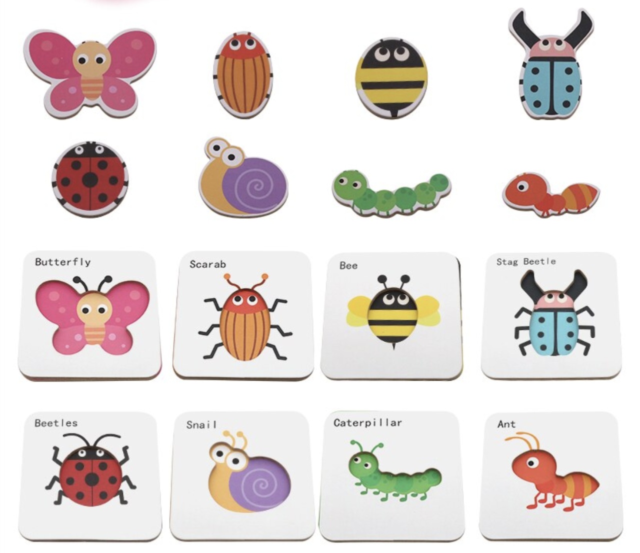 Puzzle si sabloane Insectele - Ghici cine sunt?, in cutie metalica - 3 | YEO