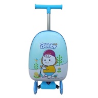 Trotineta 2 in 1 cu Ghiozdan Troler si Roti LED, 618-1 bleu - 3 | YEO