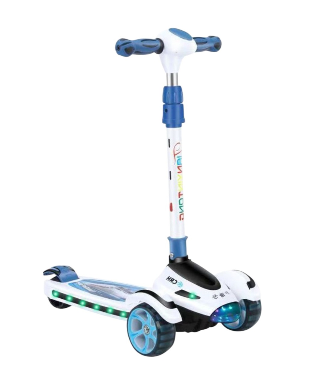 Trotineta Scooter Premium pentru Copii 698 cu Design Avion, alb - albastru - 1 | YEO