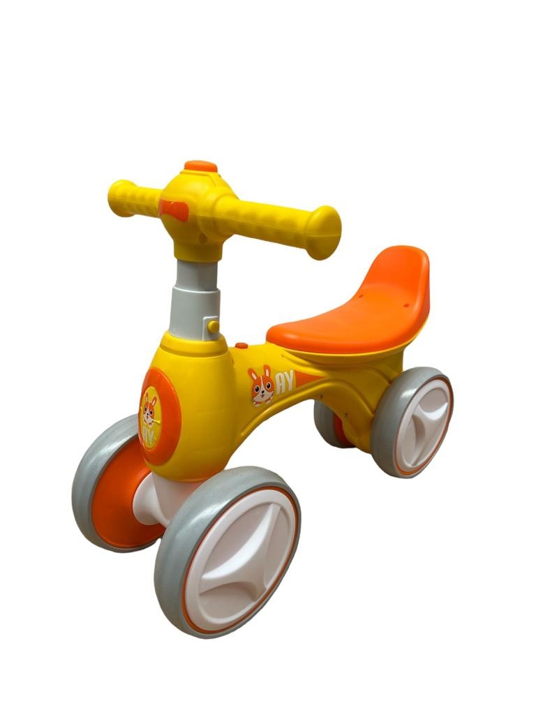 Bicicleta fara pedale pentru copii mici 1-3 ani, cu 4 roti, 211AY galben - 2 | YEO