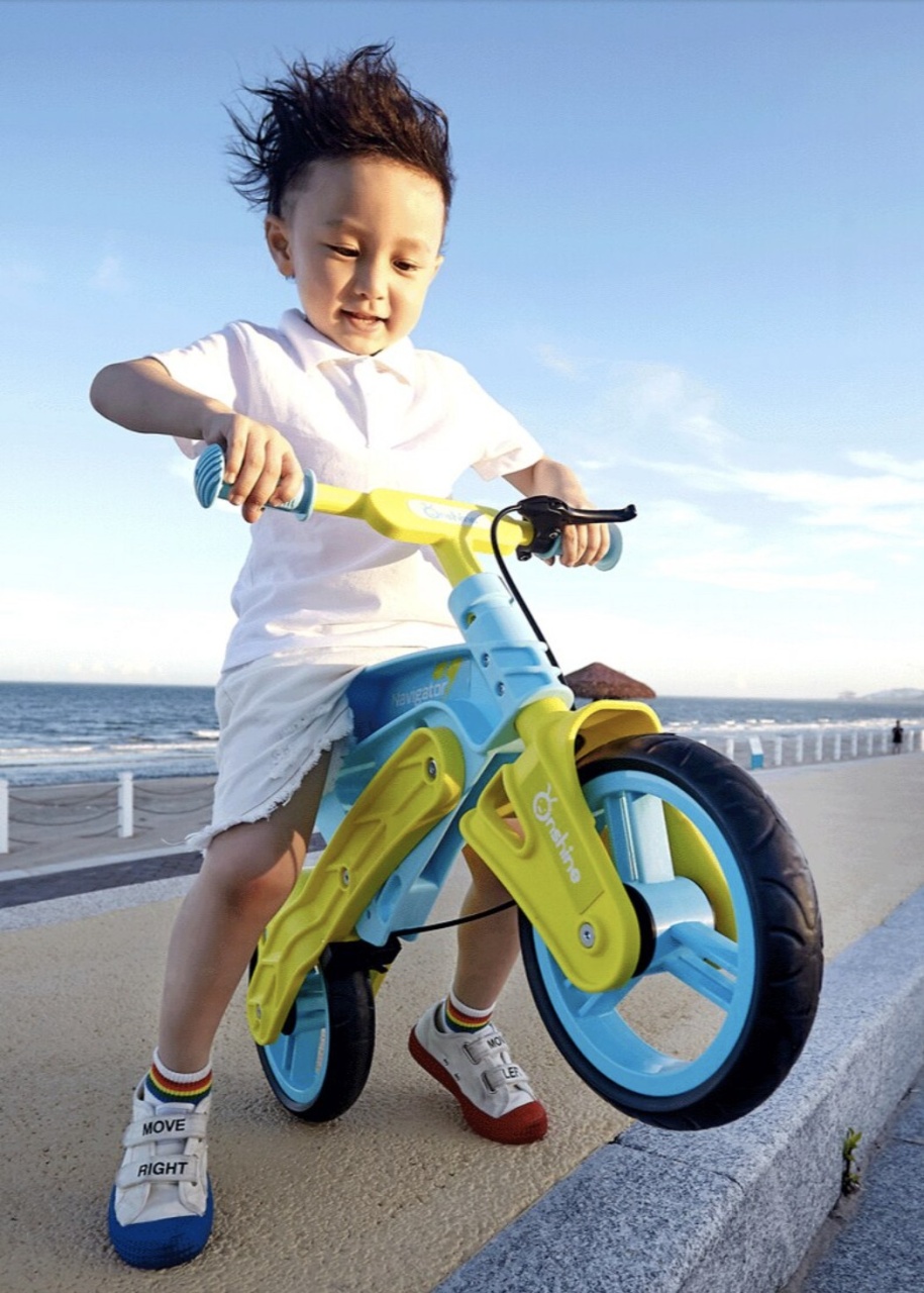 Bicicleta fara pedale, pentru echilibru, Navigator, vernil cu bleu - 1 | YEO
