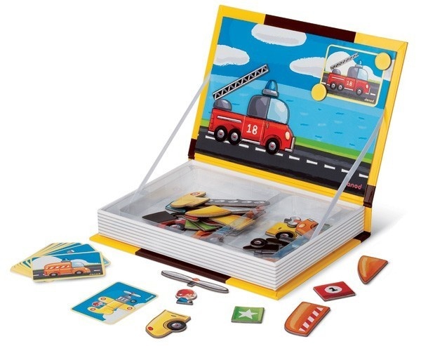 Carte cu 18 Puzzle Magnetic Vehicule, 59 piese - 1 | YEO