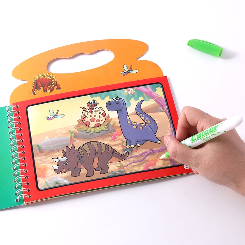Carte de colorat cu apa Magic Water Book Dinozauri - 2 | YEO