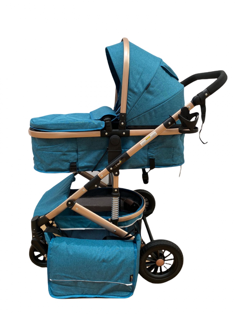 Carucior 2 in 1, reversibil, cu suspensii, T7 verde - L-Sun - 2 | YEO