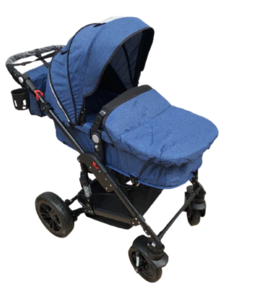Carucior 2 in 1, reversibil, pliabil, suspensii duble, Teknum 6618, albastru - 1 | YEO
