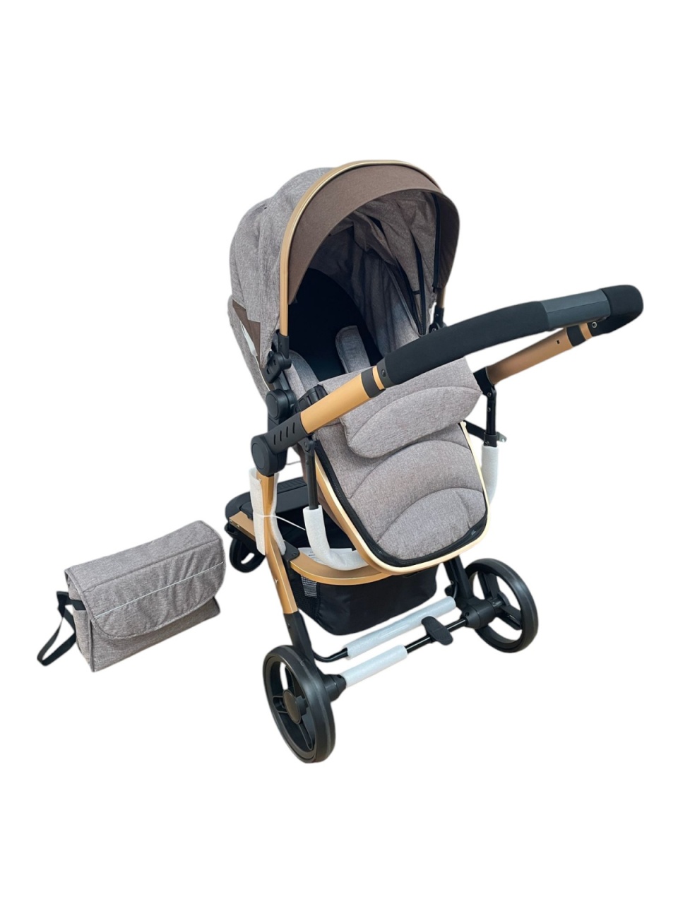 Carucior 2 in 1cu maner reversibil, transformabil landou-sport, 518 Crem - 2 | YEO