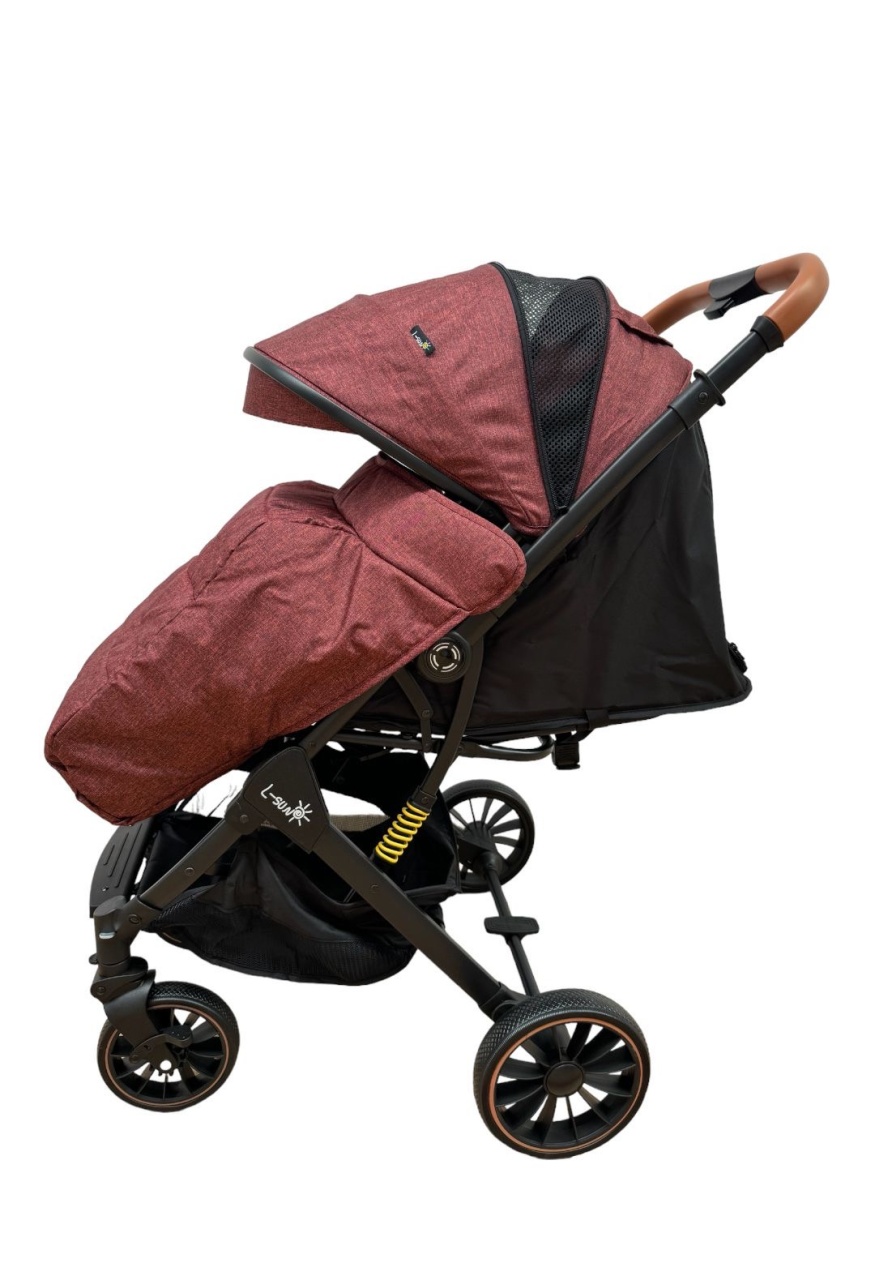 Carucior sport, cu maner reversibil, suspensii pe cadru, pliabil si troler, C1 Rosu - 3 | YEO