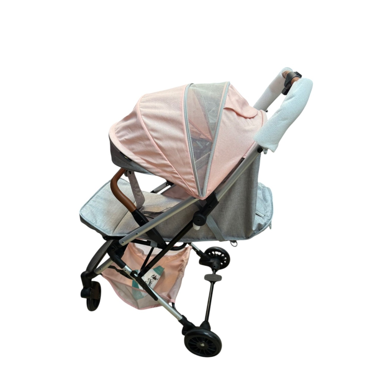 Carucior sport, cu suspensii, pliabil si troler, 309 Roz cu gri - 2 | YEO