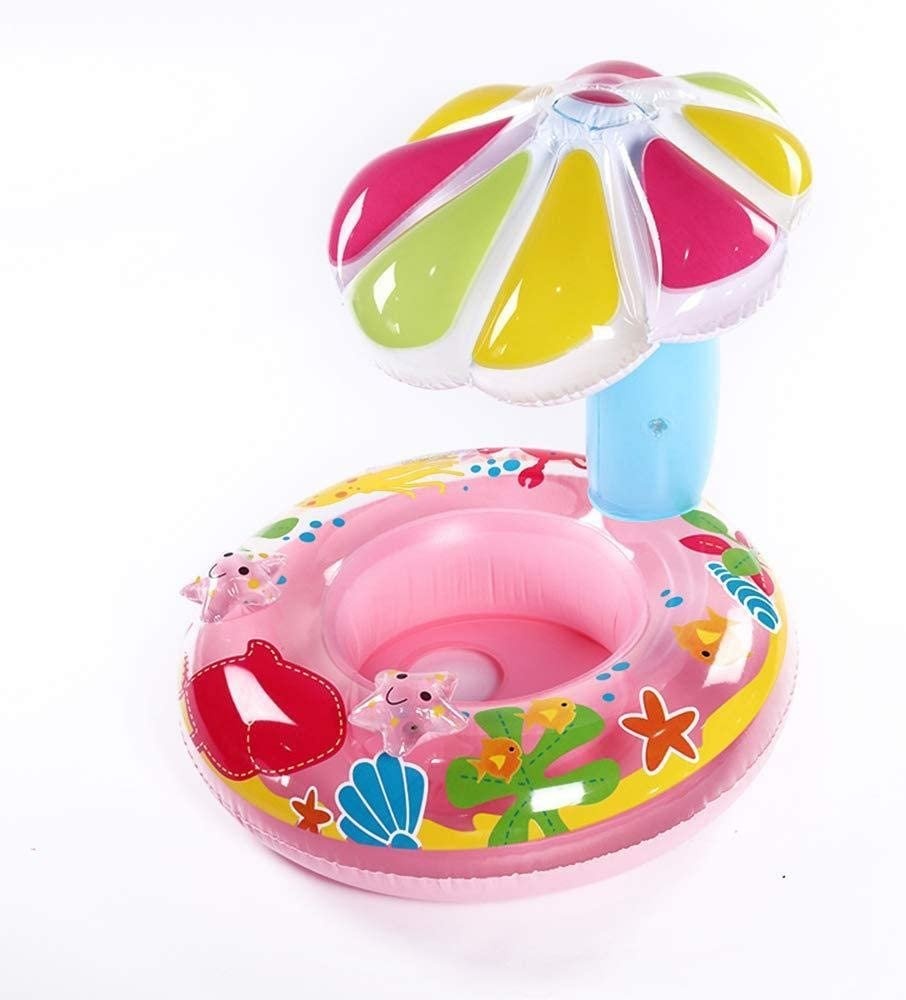 Colac Bebe pentru Inot, Cu Protectie Solara Stea de mare, roz
