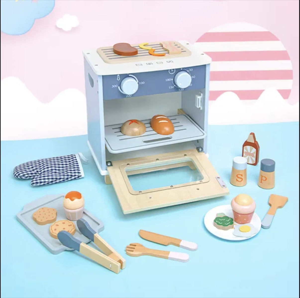 Cuptor de bucatarie pentru copii, My Little Oven, Montessori, din lemn - 3 | YEO