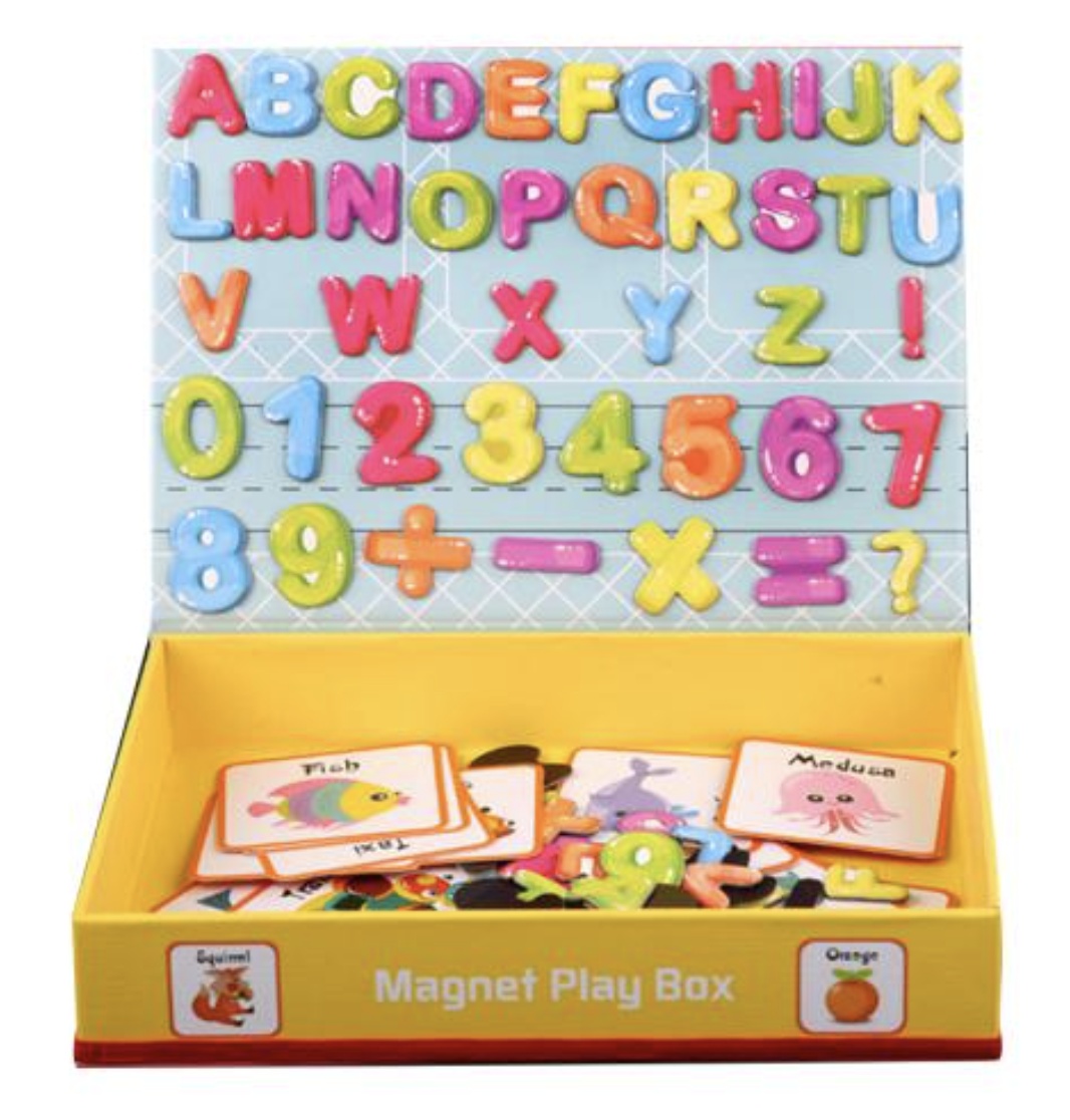 Cutie rosie cu 80 piese Puzzle magnetic Alfanumeric - 2 | YEO