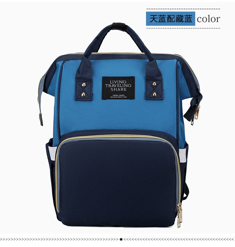 Geanta rucsac Living Share pentru mamicile de bebelusi, bleumarin-albastru - 1 | YEO