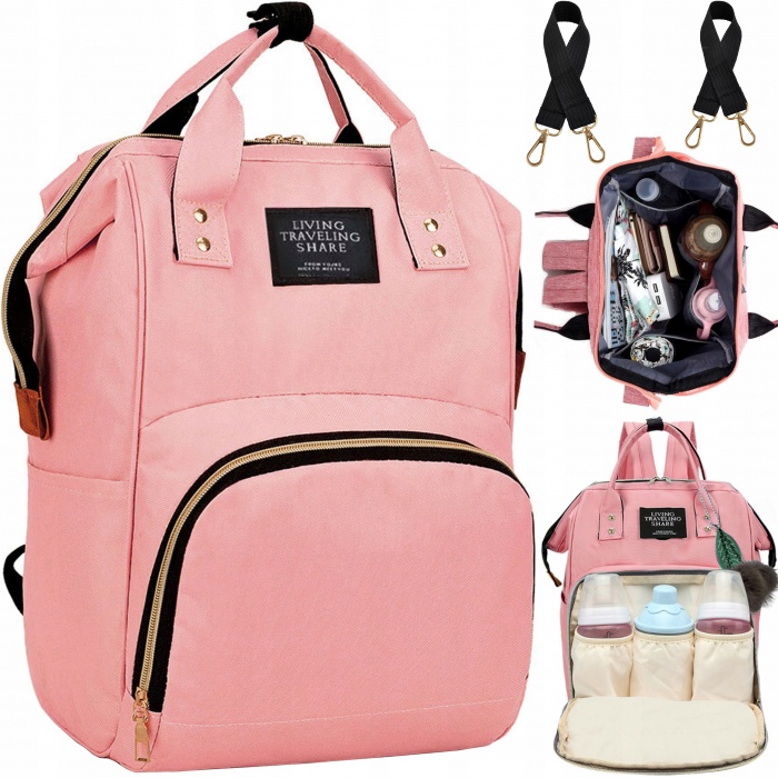 Geanta rucsac Living Share pentru mamicile de bebelusi, roz - 1 | YEO