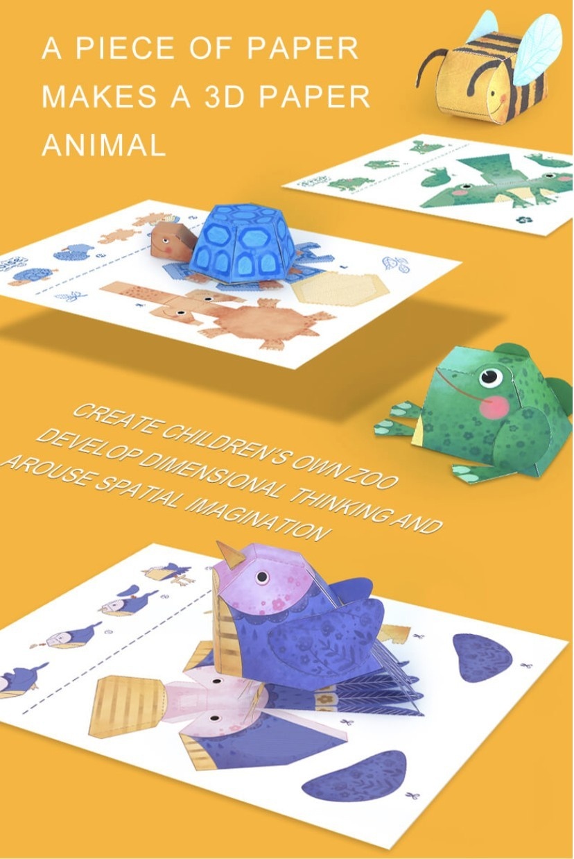 Joc de creatie Origami cu 10 animale - 4 | YEO