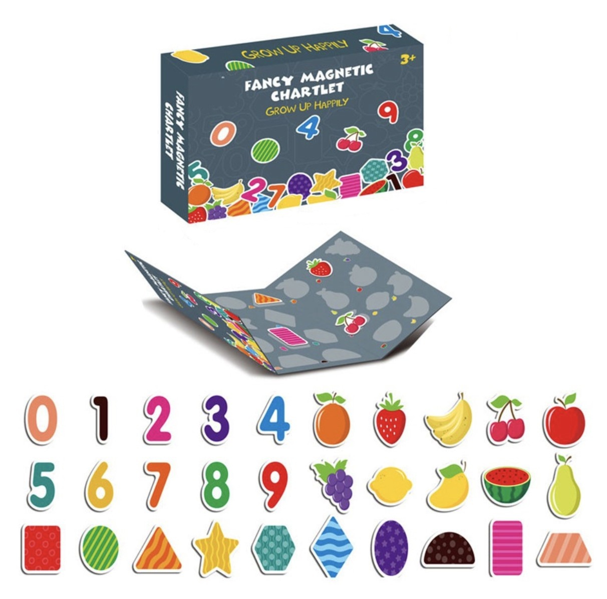 Joc Puzzle magnetic cifre si fructe Fancy Chartlet - 3 | YEO