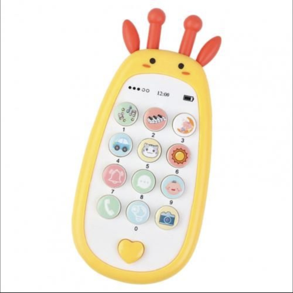 Jucarie 2 in 1 telefon cu jucarie de dentitie, girafa galben - 2 | YEO