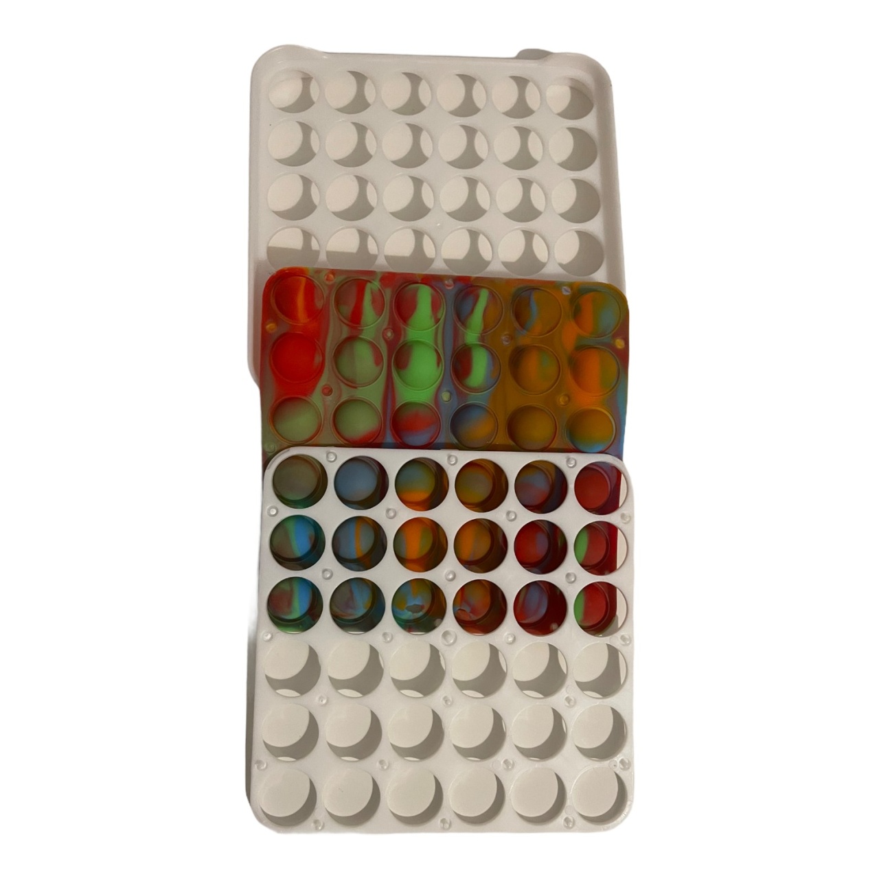 Jucarie POP IT!, Dimple, antistres, din silicon si plastic, PATRAT, 13 cm - 3 | YEO