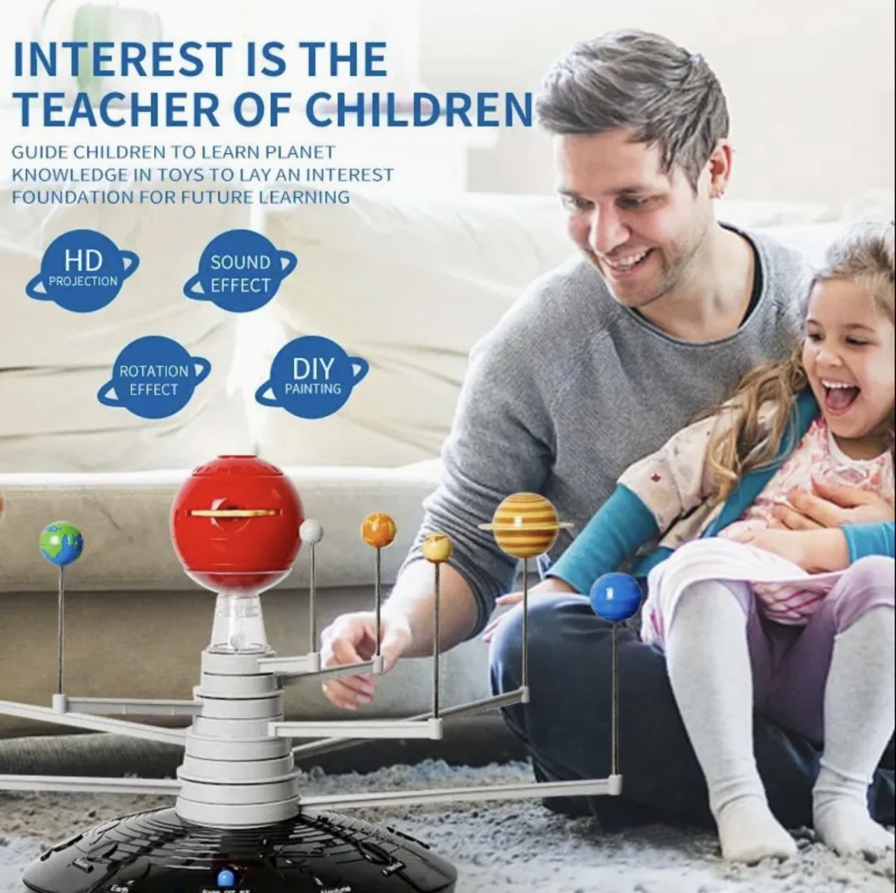 Kit educational STEM – Sistemul Solar cu Proiector, Sunete si Pictura DIY - 3 | YEO