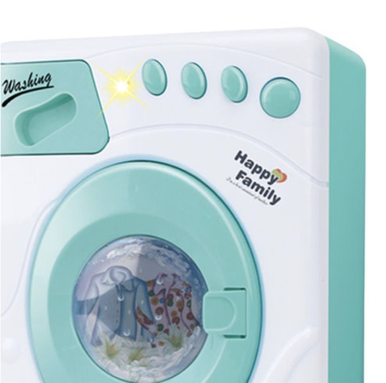 Masina de spalat cu sunete si lumini Happy Family, vernil - 2 | YEO