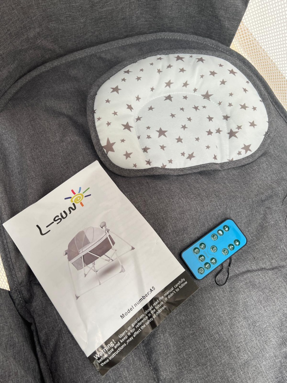 Patut electric cu functie de leagan si muzica, cu telecomanda, A5 -roz - 2 | YEO