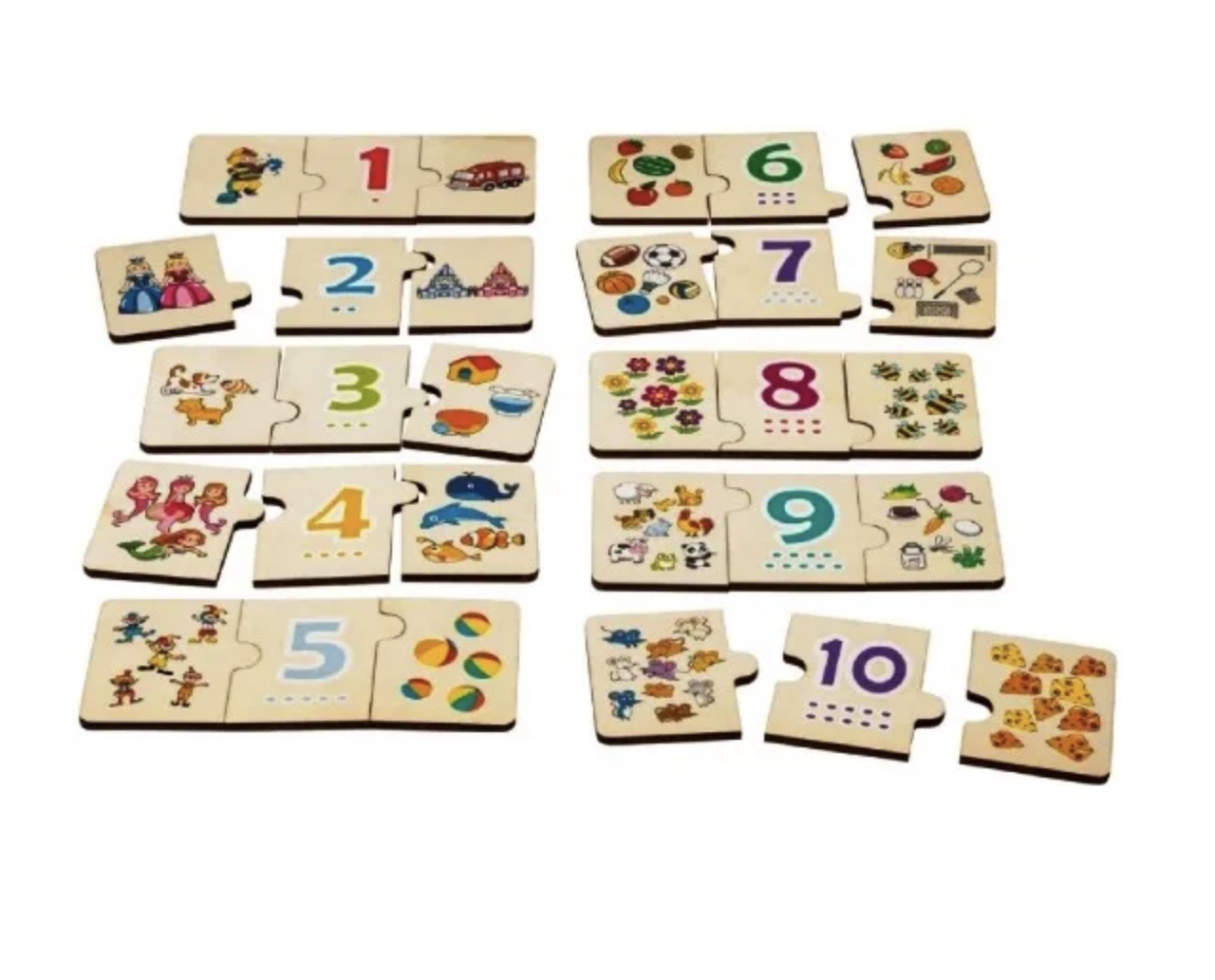 Puzzle de Asociere cu Numere si Imagini, 30 Piese - 2 | YEO