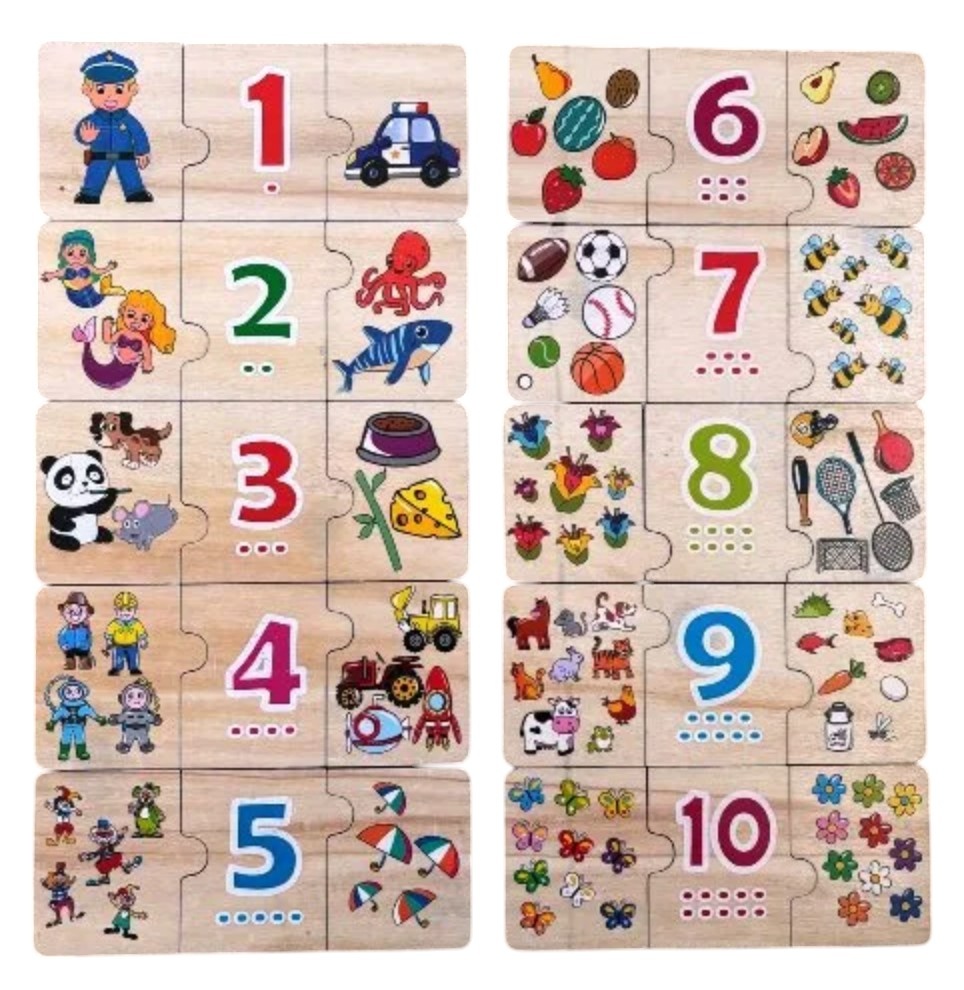 Puzzle de Asociere cu Numere si Imagini, 30 Piese - 4 | YEO