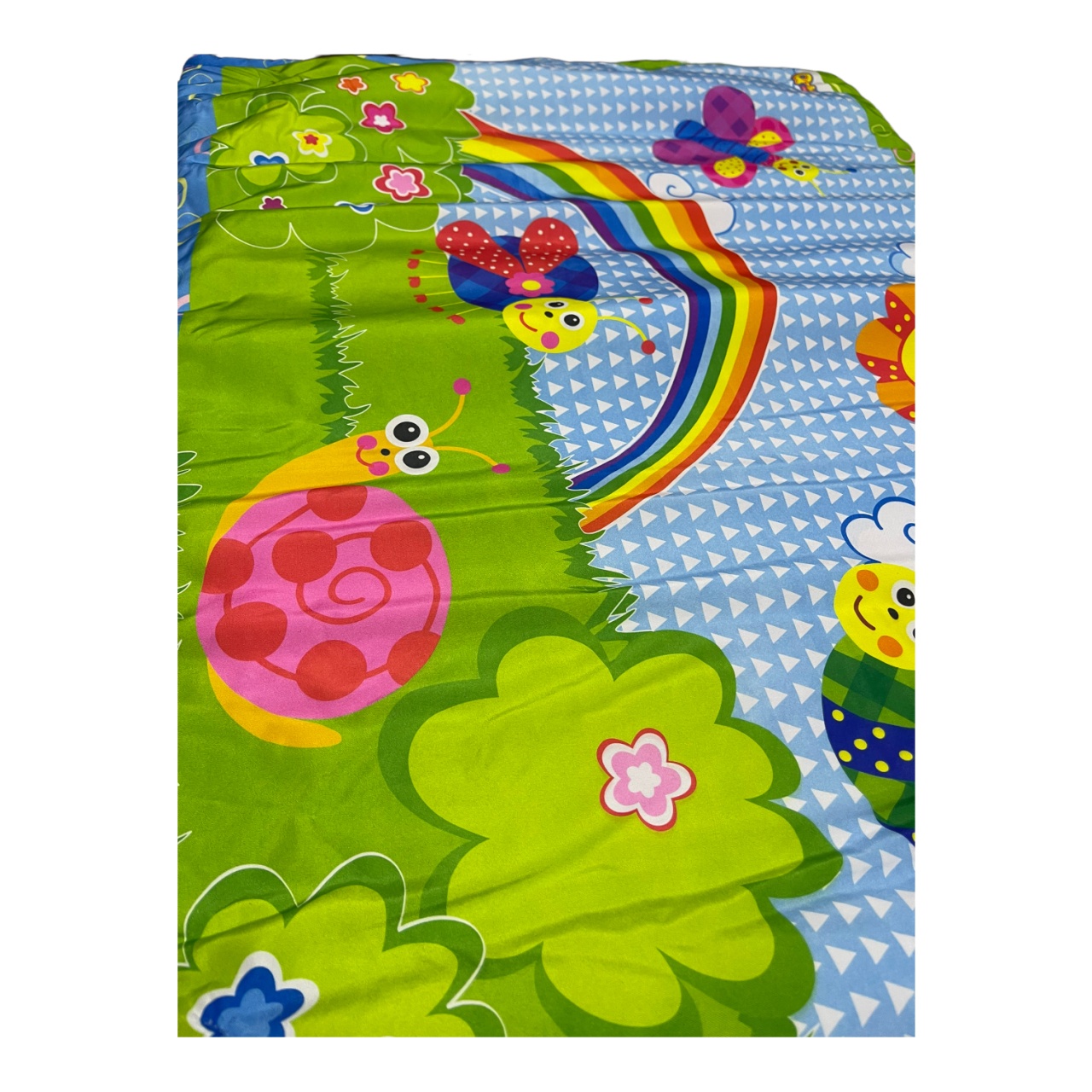 Saltea de joaca pentru bebelusi, Curcubeu si insecte vesele, 92 x 60 cm - 2 | YEO