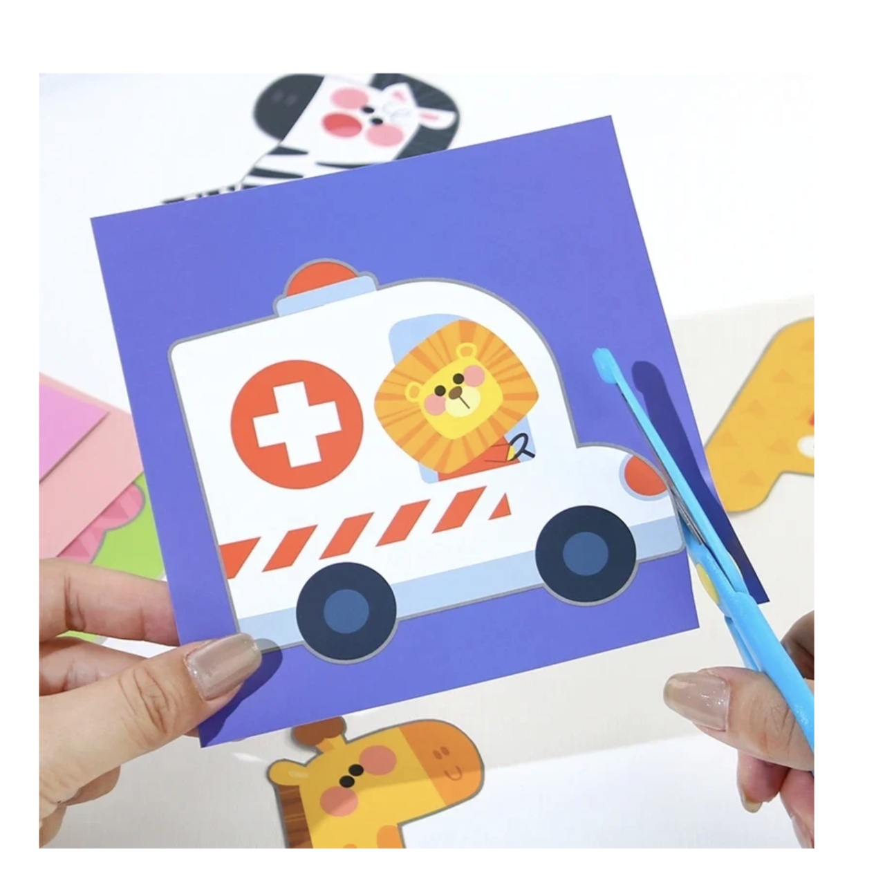 Set 40 carduri pentru decupaj si activitati creative – Animale, Vehicule, Fructe, Dinozauri - 1 | YEO
