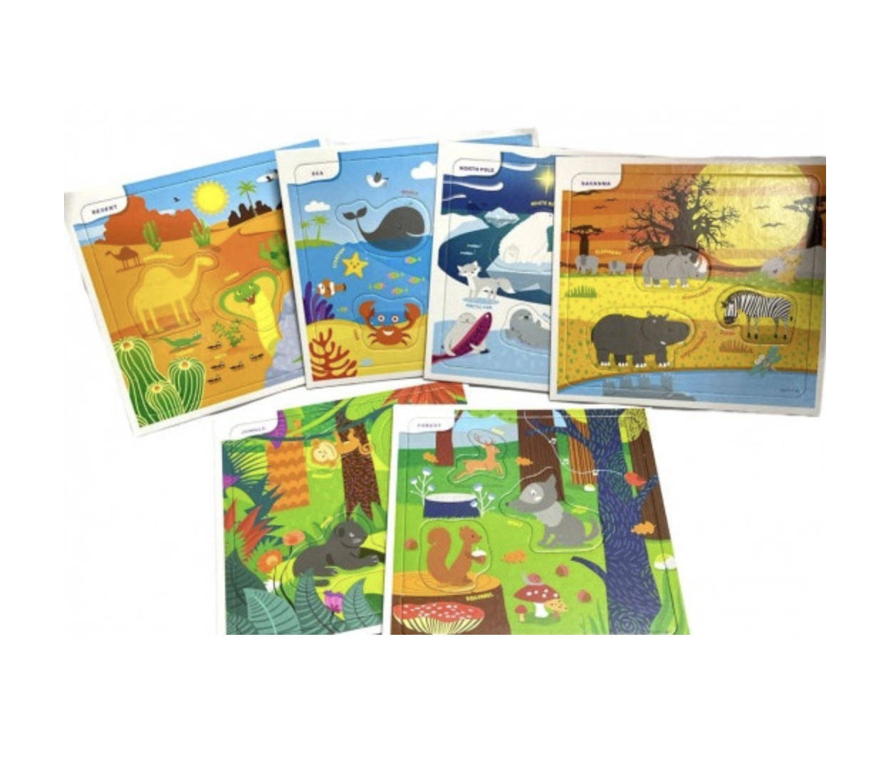 Set 6 puzzle Habitatul animalelor - Unde traiesc? - 2 | YEO