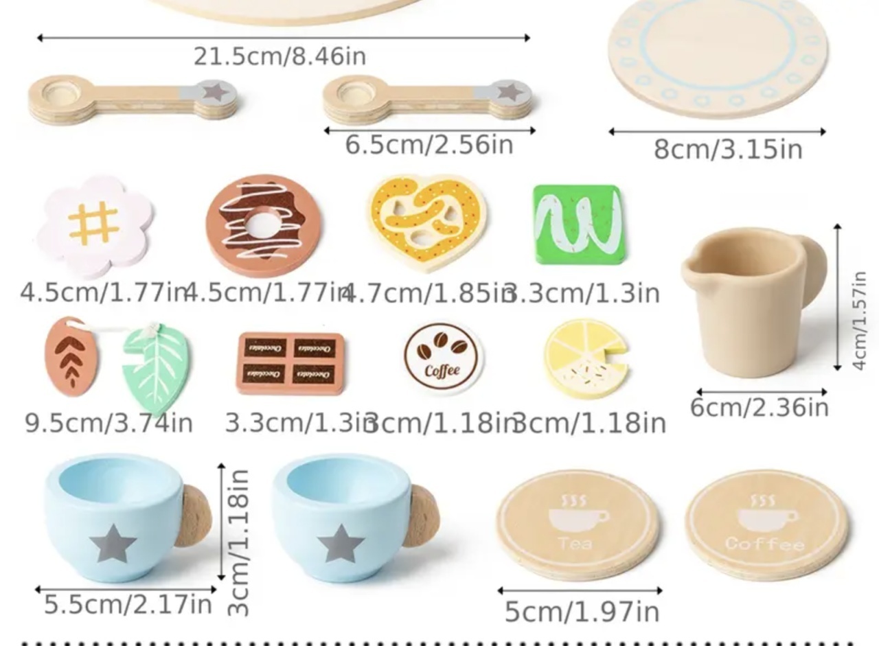 Set de ceai Montessori, din lemn, natur - 4 | YEO