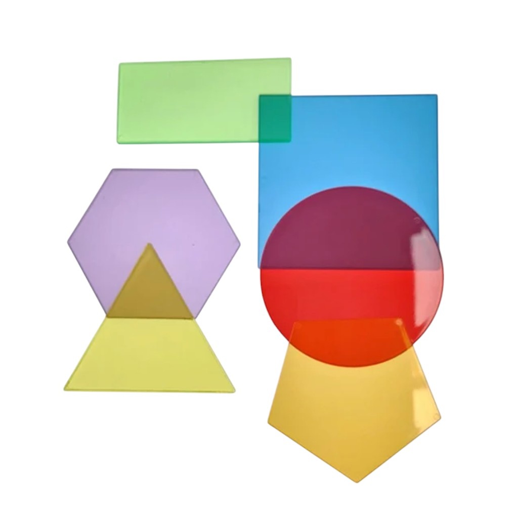 Set STEM 6 Forme Geometrice Mari Transparente – 10 cm