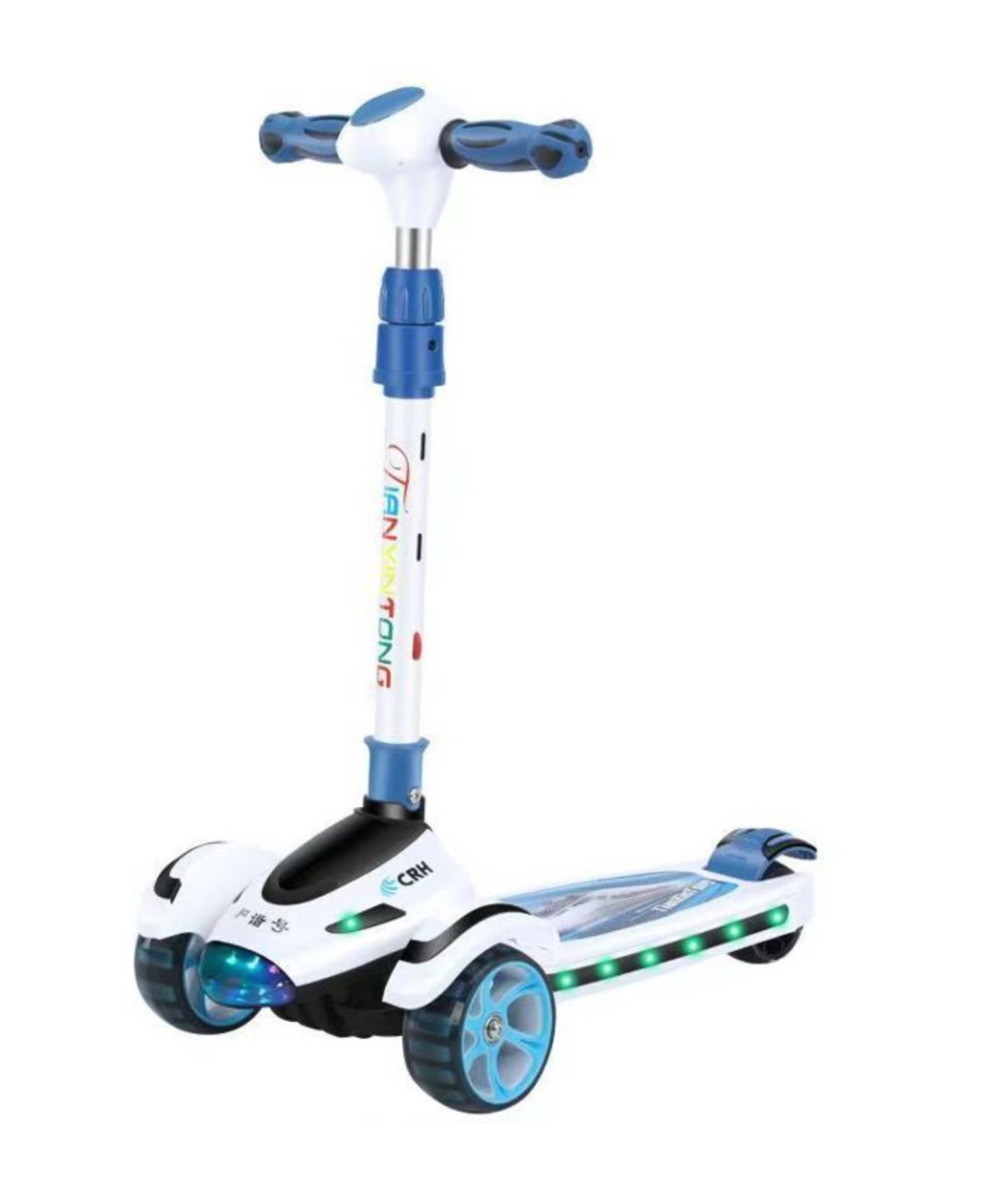 Trotineta Scooter Premium pentru Copii 698 cu Design Avion, alb - albastru