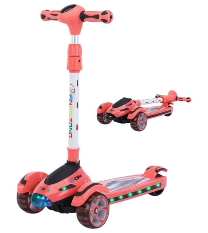 Trotineta Scooter Premium pentru Copii 698 cu Design Avion, rosu - 2 | YEO