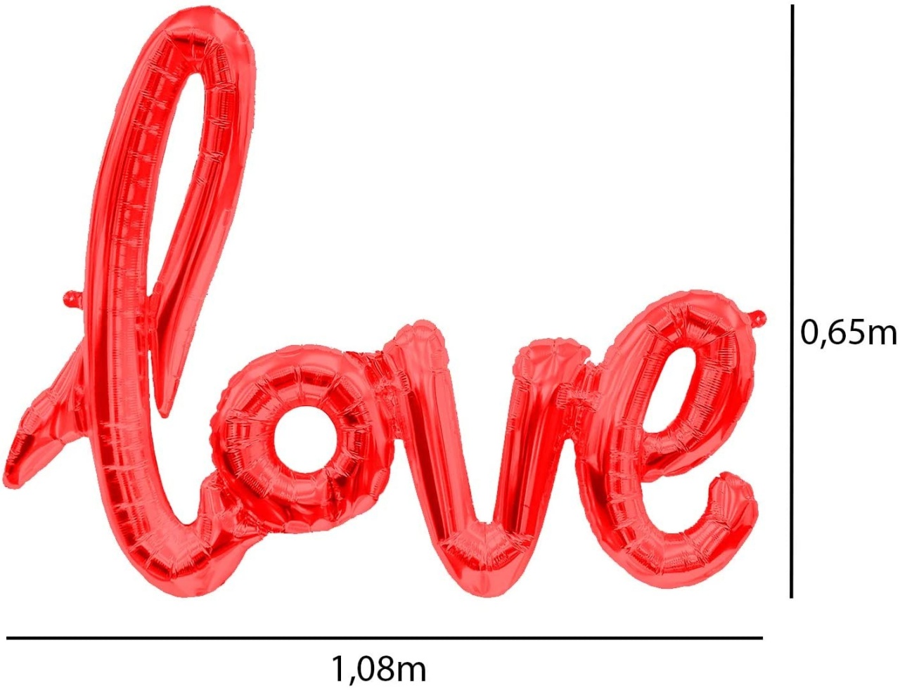 Balon din folie pentru petrecere LOVE rosu, 40 cm - 1 | YEO