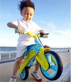 Bicicleta fara pedale, pentru echilibru, Navigator, vernil cu bleu - 2 | YEO