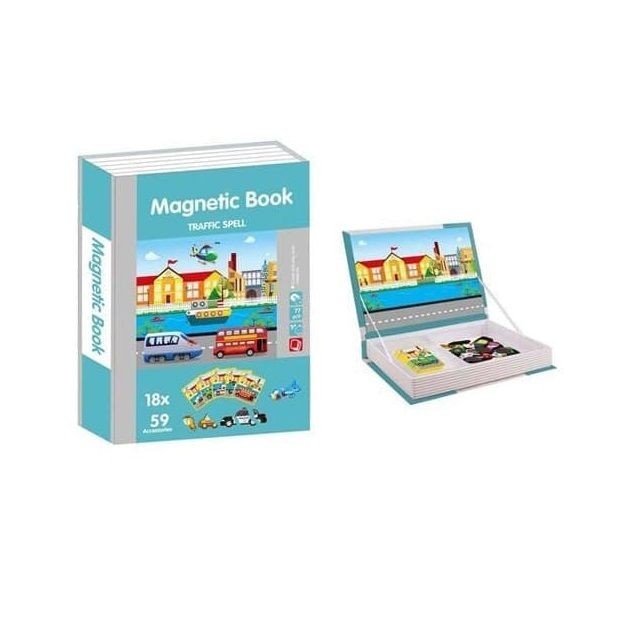 Carte cu 18 Puzzle Magnetic Vehicule, 59 piese - 3 | YEO