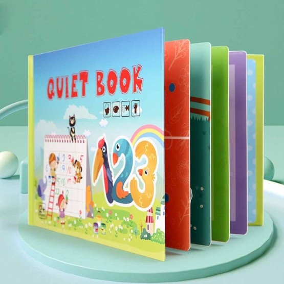 Carte cu activitati educative, Quiet Book 123, Invata Cifrele