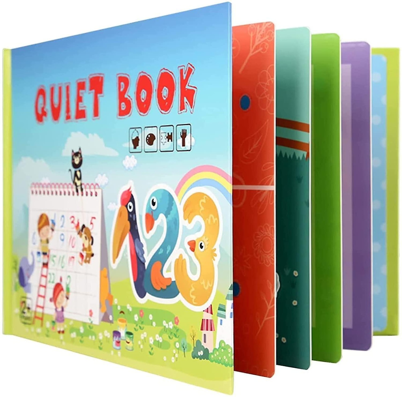 Carte cu activitati educative, Quiet Book 123, Invata Cifrele - 2 | YEO