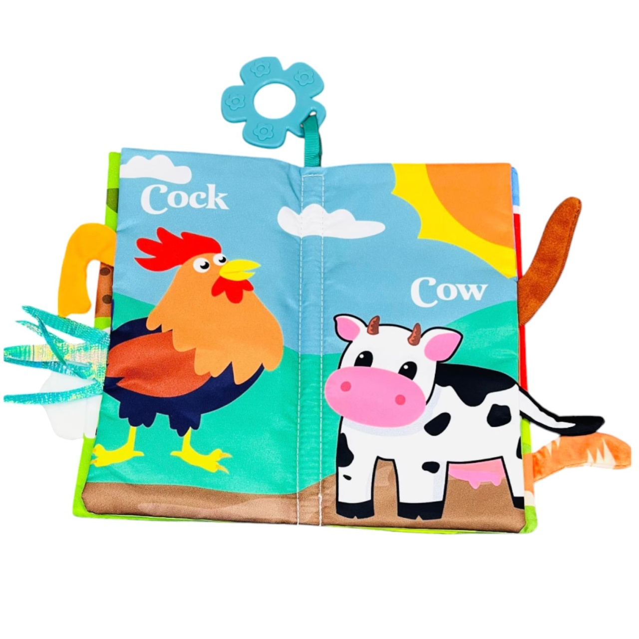 Carte textila senzoriala bebe, Animalele de la Ferma - 4 | YEO