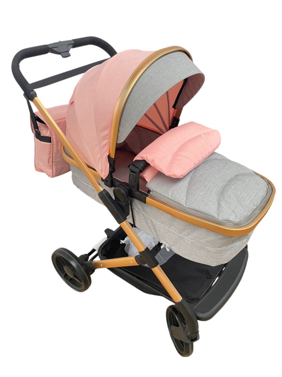 Carucior 2 in 1 transformabil landou-sport, 608 Roz - Gri - 3 | YEO