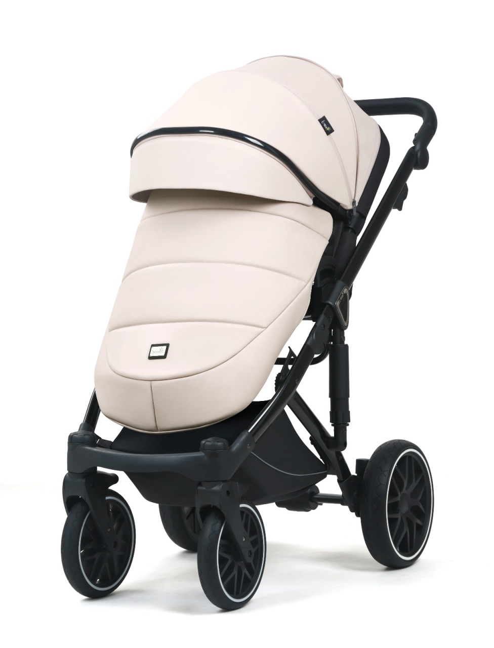 Carucior 3 in 1, G8 Luxury Alb, reversibil, cu suspensii, din piele ECO - 2 | YEO