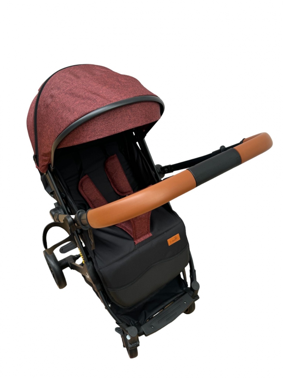 Carucior sport, cu maner reversibil, suspensii pe cadru, pliabil si troler, C1 Rosu - 1 | YEO