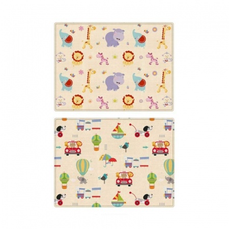 Covor bebe pliabil, gros, termoizolant, cu 2 fete, Jungla si Masini, 180x100 cm, D20 - 2 | YEO