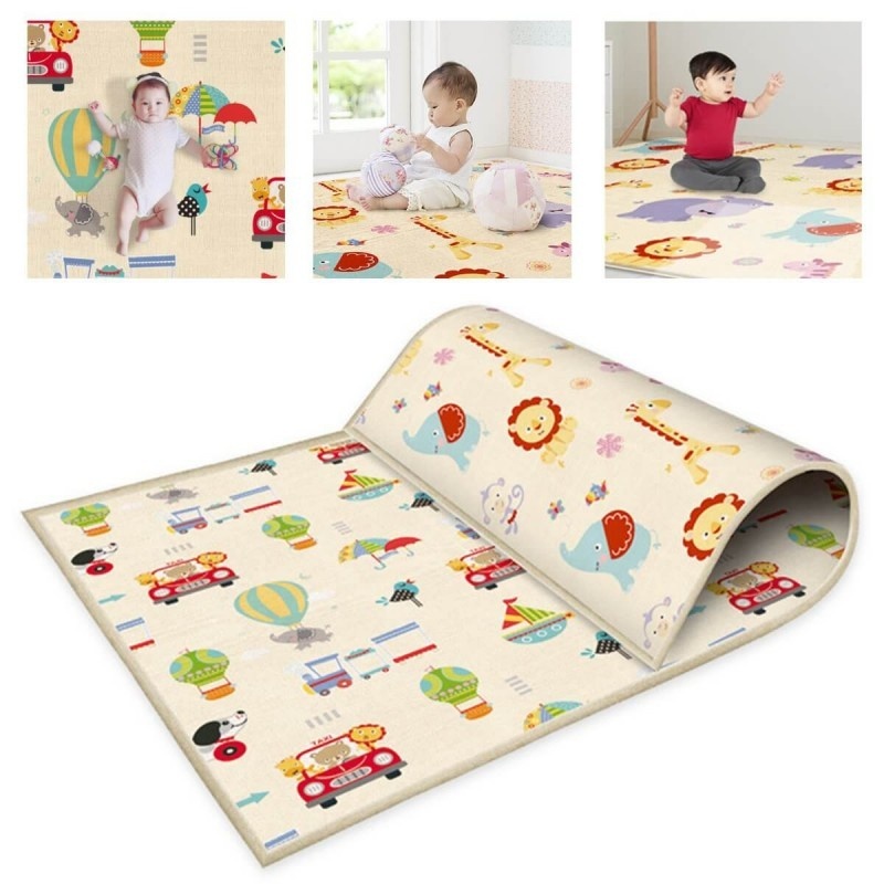 Covor Pliabil si Termoizolant Gros, Jungla si Vehiculele, 180 x 150 cm, M1, cu Doua Fete - 1 | YEO